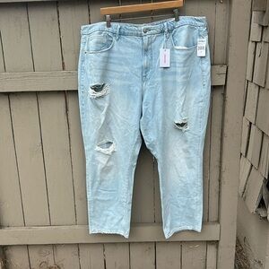 NWT Good American Good Vintage Jeans Size 22 Plus Size Light Wash Distressed